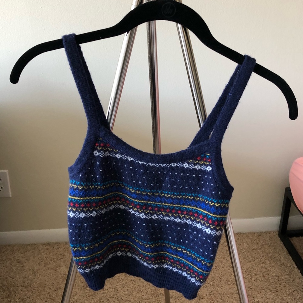 AE crop top in fair isle sweater pattern